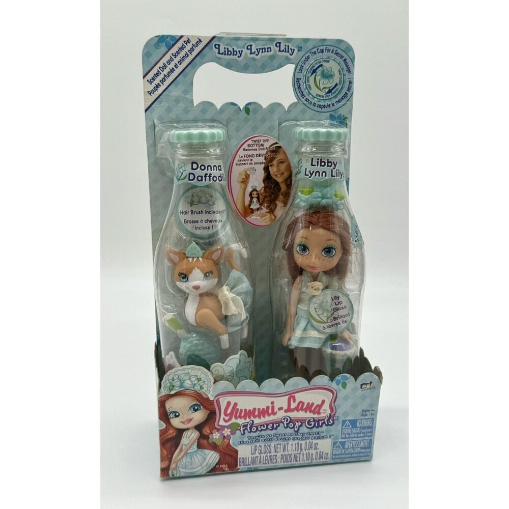Yummi Land Flower Pop Girls Libby Lynn Lily Doll Pet Cat Donna Daffodil In Box